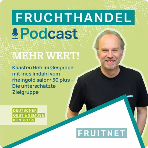 Podcast-Logo mit Mann und Informationen